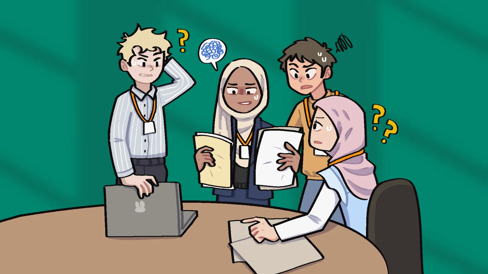 Tim kantor kewalahan dengan sistem manual - ilustrasi masalah HR manual